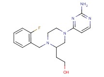 2-[4-(2-amino-4-pyrimidinyl)-1-(2-fluorobenzyl)-2-piperazinyl]ethanol