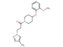 4-(2-methoxyphenoxy)-1-[3-(4-methyl-1H-pyrazol-1-yl)propanoyl]piperidine