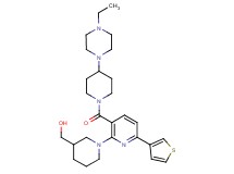 {1-[3-{[4-(4-ethyl-1-piperazinyl)-1-piperidinyl]carbonyl}-6-(3-thienyl)-2-pyridinyl]-3-piperidinyl}methanol