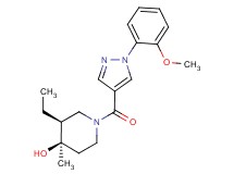 (3S*,4R*)-3-ethyl-1-{[1-(2-methoxyphenyl)-1H-pyrazol-4-yl]carbonyl}-4-methylpiperidin-4-ol