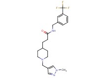 3-{1-[(1-methyl-1H-pyrazol-4-yl)methyl]-4-piperidinyl}-N-[3-(trifluoromethyl)benzyl]propanamide