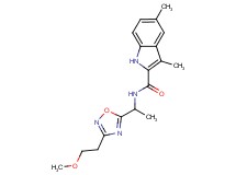N-{1-[3-(2-methoxyethyl)-1,2,4-oxadiazol-5-yl]ethyl}-3,5-dimethyl-1H-indole-2-carboxamide