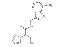 N-[(8-methylimidazo[1,2-a]pyridin-3-yl)methyl]-2-(1H-pyrazol-1-yl)butanamide