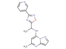5-methyl-N-{1-[3-(3-pyridinyl)-1,2,4-oxadiazol-5-yl]ethyl}pyrazolo[1,5-a]pyrimidin-7-amine