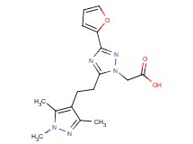{3-(2-furyl)-5-[2-(1,3,5-trimethyl-1H-pyrazol-4-yl)ethyl]-1H-1,2,4-triazol-1-yl}acetic acid