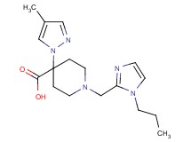 4-(4-methyl-1H-pyrazol-1-yl)-1-[(1-propyl-1H-imidazol-2-yl)methyl]piperidine-4-carboxylic acid