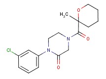 1-(3-chlorophenyl)-4-[(2-methyltetrahydro-2H-pyran-2-yl)carbonyl]-2-piperazinone