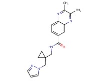 2,3-dimethyl-N-{[1-(1H-pyrazol-1-ylmethyl)cyclopropyl]methyl}quinoxaline-6-carboxamide