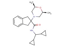 N-(dicyclopropylmethyl)-2-[(2R*,6S*)-2,6-dimethyl-4-morpholinyl]-2-indanecarboxamide