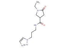 1-ethyl-5-oxo-N-[3-(1H-1,2,3-triazol-1-yl)propyl]-3-pyrrolidinecarboxamide