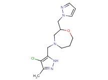 4-[(4-chloro-3-methyl-1H-pyrazol-5-yl)methyl]-2-(1H-pyrazol-1-ylmethyl)-1,4-oxazepane