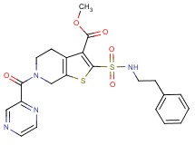 methyl 2-{[(2-phenylethyl)amino]sulfonyl}-6-(2-pyrazinylcarbonyl)-4,5,6,7-tetrahydrothieno[2,3-c]pyridine-3-carboxylate