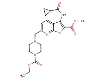 methyl 3-[(cyclopropylcarbonyl)amino]-6-{[4-(ethoxycarbonyl)-1-piperazinyl]methyl}thieno[2,3-b]pyridine-2-carboxylate