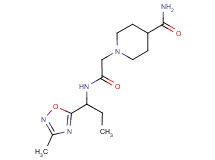 1-(2-{[1-(3-methyl-1,2,4-oxadiazol-5-yl)propyl]amino}-2-oxoethyl)-4-piperidinecarboxamide