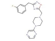 2-(4-{[3-(3-fluorobenzyl)-1,2,4-oxadiazol-5-yl]methyl}-1-piperazinyl)pyrazine