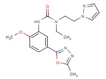 N-ethyl-N'-[2-methoxy-5-(5-methyl-1,3,4-oxadiazol-2-yl)phenyl]-N-[2-(1H-pyrazol-1-yl)ethyl]urea