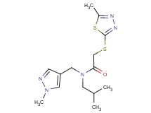 N-isobutyl-N-[(1-methyl-1H-pyrazol-4-yl)methyl]-2-[(5-methyl-1,3,4-thiadiazol-2-yl)thio]acetamide
