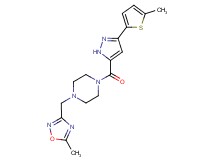 1-[(5-methyl-1,2,4-oxadiazol-3-yl)methyl]-4-{[3-(5-methyl-2-thienyl)-1H-pyrazol-5-yl]carbonyl}piperazine