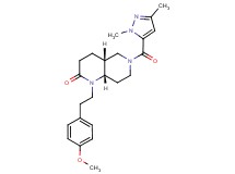 (4aR*,8aS*)-6-[(1,3-dimethyl-1H-pyrazol-5-yl)carbonyl]-1-[2-(4-methoxyphenyl)ethyl]octahydro-1,6-naphthyridin-2(1H)-one