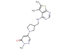 5-(3-{[(5,6-dimethylthieno[2,3-d]pyrimidin-4-yl)amino]methyl}pyrrolidin-1-yl)-2-methylpyridazin-3(2H)-one