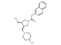 1-{[(3R*,4R*)-4-(hydroxymethyl)-1-(2-naphthylacetyl)pyrrolidin-3-yl]methyl}piperidin-4-ol
