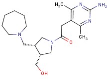 [(3R*,4R*)-1-[(2-amino-4,6-dimethylpyrimidin-5-yl)acetyl]-4-(azepan-1-ylmethyl)pyrrolidin-3-yl]methanol