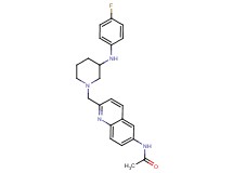 N-[2-({3-[(4-fluorophenyl)amino]-1-piperidinyl}methyl)-6-quinolinyl]acetamide