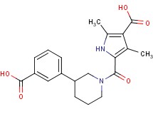 5-{[3-(3-carboxyphenyl)piperidin-1-yl]carbonyl}-2,4-dimethyl-1H-pyrrole-3-carboxylic acid