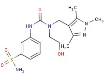 3-[({(2-hydroxyethyl)[(1,3,5-trimethyl-1H-pyrazol-4-yl)methyl]amino}carbonyl)amino]benzenesulfonamide