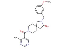 2-(3-methoxybenzyl)-8-[(4-methylpyrimidin-5-yl)carbonyl]-2,8-diazaspiro[4.5]decan-3-one