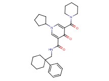 1-cyclopentyl-4-oxo-N-[(1-phenylcyclohexyl)methyl]-5-(1-piperidinylcarbonyl)-1,4-dihydro-3-pyridinecarboxamide