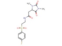 2-(1,3-dimethyl-2,5-dioxoimidazolidin-4-yl)-N-{2-[(4-fluorophenyl)sulfonyl]ethyl}acetamide
