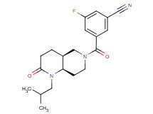 3-fluoro-5-{[(4aS*,8aR*)-1-isobutyl-2-oxooctahydro-1,6-naphthyridin-6(2H)-yl]carbonyl}benzonitrile