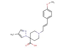 1-[(2E)-3-(4-methoxyphenyl)prop-2-en-1-yl]-4-(4-methyl-1H-pyrazol-1-yl)piperidine-4-carboxylic acid