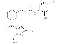 3-{1-[(1-ethyl-3-methyl-1H-pyrazol-5-yl)carbonyl]-3-piperidinyl}-N-(4-fluoro-2-methylphenyl)propanamide