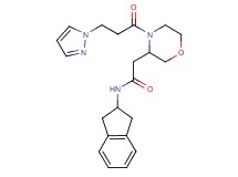 N-(2,3-dihydro-1H-inden-2-yl)-2-{4-[3-(1H-pyrazol-1-yl)propanoyl]-3-morpholinyl}acetamide
