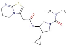 (3S*,4R*)-3-cyclopropyl-4-[(6,7-dihydro-5H-[1,3]thiazolo[3,2-a]pyrimidin-3-ylacetyl)amino]-N,N-dimethylpyrrolidine-1-carboxamide