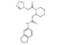 N-(2,3-dihydro-1H-inden-5-yl)-2-[4-(1H-tetrazol-1-ylacetyl)-3-morpholinyl]acetamide
