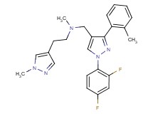 N-{[1-(2,4-difluorophenyl)-3-(2-methylphenyl)-1H-pyrazol-4-yl]methyl}-N-methyl-2-(1-methyl-1H-pyrazol-4-yl)ethanamine