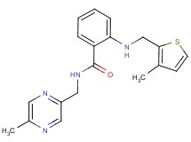 N-[(5-methylpyrazin-2-yl)methyl]-2-{[(3-methyl-2-thienyl)methyl]amino}benzamide