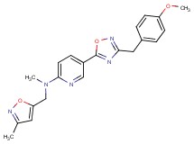 5-[3-(4-methoxybenzyl)-1,2,4-oxadiazol-5-yl]-N-methyl-N-[(3-methyl-5-isoxazolyl)methyl]-2-pyridinamine