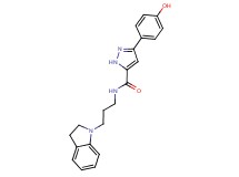 N-[3-(2,3-dihydro-1H-indol-1-yl)propyl]-3-(4-hydroxyphenyl)-1H-pyrazole-5-carboxamide