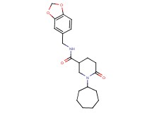 N-(1,3-benzodioxol-5-ylmethyl)-1-cycloheptyl-6-oxo-3-piperidinecarboxamide