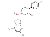 (3S*,4S*)-1-[(5,7-dimethylpyrazolo[1,5-a]pyrimidin-2-yl)carbonyl]-4-(4-fluorophenyl)piperidin-3-ol