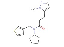 N-cyclopentyl-3-(1-methyl-1H-pyrazol-5-yl)-N-(3-thienylmethyl)propanamide