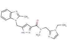 N-[(1-ethyl-1H-imidazol-2-yl)methyl]-N-methyl-5-[(2-methyl-1H-benzimidazol-1-yl)methyl]-1H-pyrazole-3-carboxamide