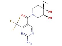 (3S*,4S*)-1-{[2-amino-4-(trifluoromethyl)pyrimidin-5-yl]carbonyl}-4-methylpiperidine-3,4-diol