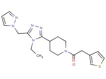 4-[4-ethyl-5-(1H-pyrazol-1-ylmethyl)-4H-1,2,4-triazol-3-yl]-1-(3-thienylacetyl)piperidine