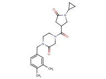 4-[(1-cyclopropyl-5-oxo-3-pyrrolidinyl)carbonyl]-1-(3,4-dimethylbenzyl)-2-piperazinone