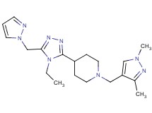 1-[(1,3-dimethyl-1H-pyrazol-4-yl)methyl]-4-[4-ethyl-5-(1H-pyrazol-1-ylmethyl)-4H-1,2,4-triazol-3-yl]piperidine